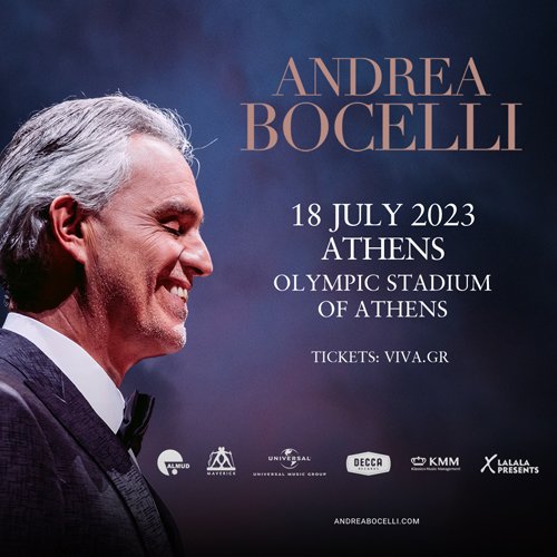 Catch Andrea Bocelli in Athens’ Olympic Stadium