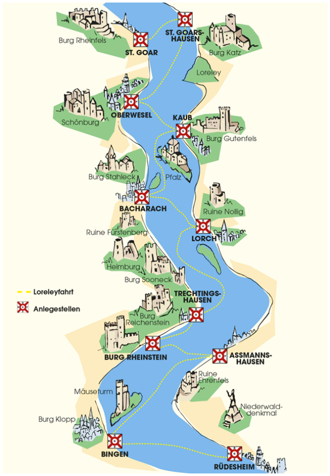 Castles on the Middle Rhine River